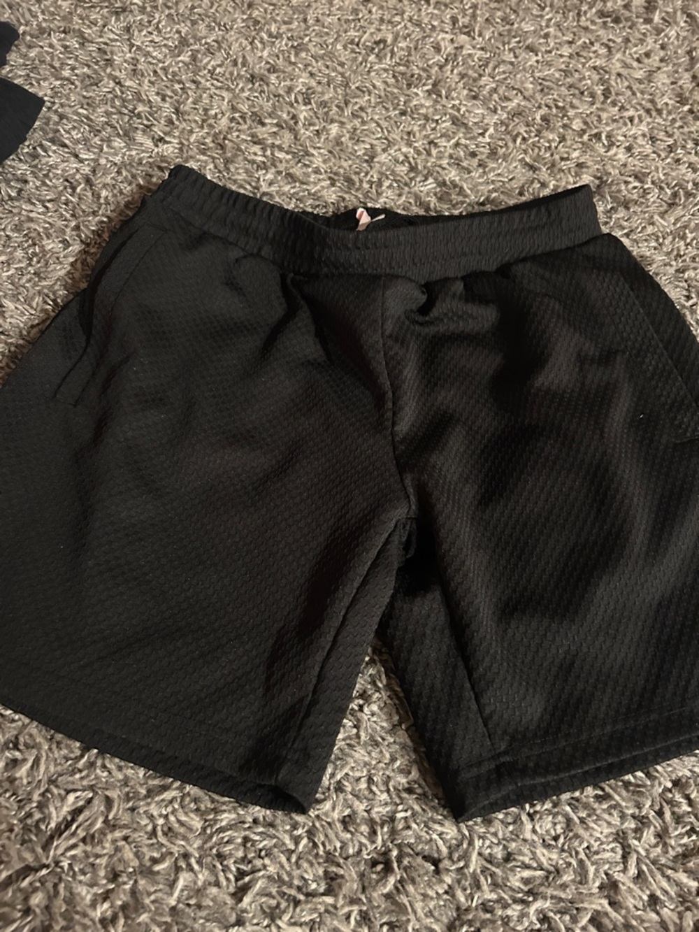 Men's Black Athletic Mesh Shorts